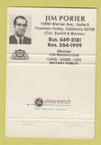 Matchbook Cover - Jim Porier Farmers Insurance Fountain Valley CA 40 Strike