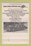 Matchbook Cover - Luxe Livery Service Santa Ana CA Limousine  40 Strike