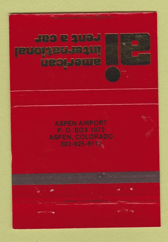 Matchbook Cover - American International Car Rentals Aspen Colorado 40 Strike