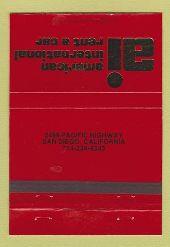 Matchbook Cover - American International Car Rentals San Diego CA 40 Strike