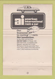 Matchbook Cover - American International Car Rentals San Diego CA 40 Strike