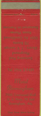Matchbook Cover - Motel Birmingham AL