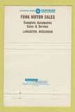 Matchbook Cover - Chrysler New Yorker Funk Lancaster WI WEAR 40 Strike