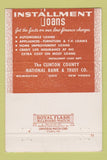Matchbook Cover Clinton County National Bank Wilmington New Vienna OH 40 Strike