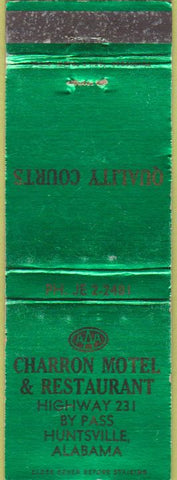 Matchbook Cover - Charron Motel Restaurant Huntsville AL