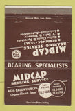 Matchbook Cover - Midcap Bearing Service Corpus Christi TX 40 Strike