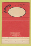 Matchbook Cover - Sack Miller Candle Company Syracuse NY 40 Strike