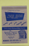 Matchbook Cover - Clinton County National Bank Wilmington OH WEAR 40 Strike