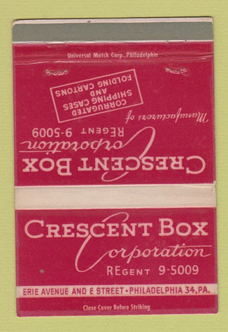 Matchbook Cover - Crescent Box Corp Philadelphia PA 40 Strike