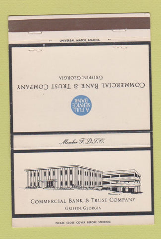 Matchbook Cover - Commercial Bank and Trust Company Griffin GA 40 Strike