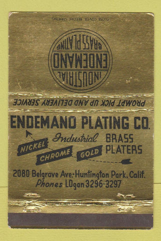 Matchbook Cover - Endemand Plating Huntington Park CA metal WEAR 40 Strike