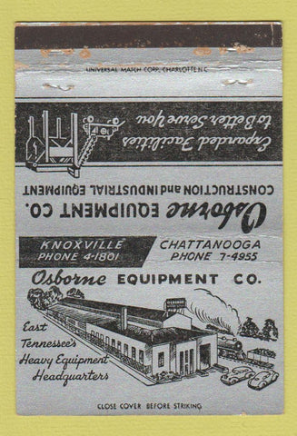 Matchbook Cover - Osborne Equipment Construction Knoxville TN WEAR 40 Strike
