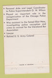 Matchbook Cover - Colonel Minor Wilson Sheriff Election Chicago IL 40 Strike