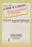 Matchbook Cover - Vulcan Manufacturing Fond Du Lac WI Steel 40 Strike