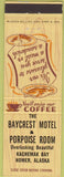 Matchbook Cover - Baycrest Motel Porpoise Room Homer AK