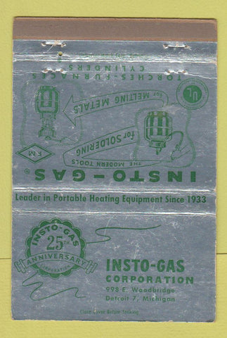 Matchbook Cover - Insto Gas Corporation Detroit MI WEAR 40 Strike