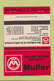 Matchbook Cover - Muller Limited London UK England forwarding 40 Strike