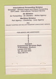 Matchbook Cover - Muller Limited London UK England forwarding 40 Strike