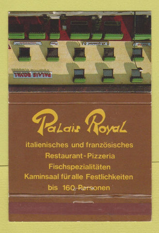 Matchbook Cover - Palais Royal Restaurant Pizza Saarbrucker Germany 40 Strike