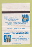 Matchbook Cover - Hamilton Wentworth Economic Development ON 40 Strike