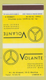 Matchbook Cover - Volante Restaurant Lisboa WEAR 40 Strike