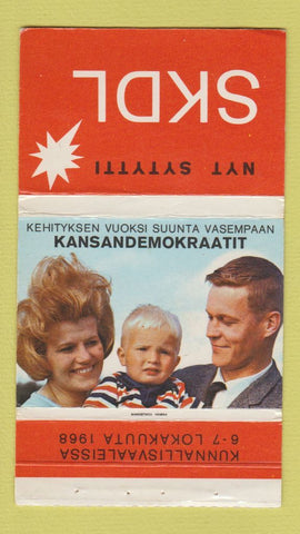 Matchbook Cover - SKDL Nyt Syttyti Political? Finland 1968 40 Strike