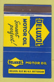 Matchbook Cover - Deluxol Motor oil gas Rotterdam 40 Strike