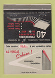 Matchbook Cover - Fosforos Universal Matches Brazil Sao Paulo 40 Strike