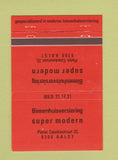 Matchbook Cover - Super Modern Binnenhuisversiering Aalst Pieter  40 Strike