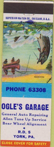 Matchbook Cover - Ogle's Garage York PA