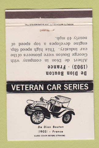 Matchbook Cover - Veteran Car Series De Dion Bouton 1903 #2 40 Strike