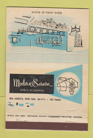 Matchbook Cover - Modern Screen Sao Paulo Brazil 40 Strike