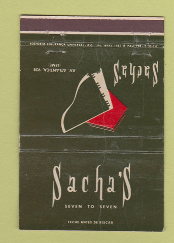 Matchbook Cover - Sacha's Leme Brazil WORN 40 Strike