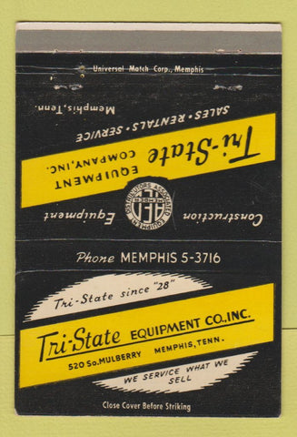 Matchbook Cover - Tri State Equipment Memphis TN 40 Strike