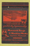 Matchbook Cover - Monarch Forge and Machine Works Portland OR 40 Strike