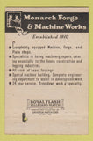Matchbook Cover - Monarch Forge and Machine Works Portland OR 40 Strike