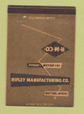 Matchbook Cover - Ripley Manufacturing Wayne MI 40 Strike