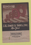 Matchbook Cover - JK Smit Sons Diamond Core Bits New York City 40 Strike