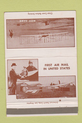 Matchbook Cover - Artcraft Engineering Airplane Los Angeles CA 40 Strike