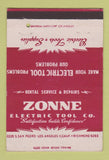 Matchbook Cover - Zonne Electric Tool Los Angeles CA 40 Strike