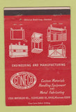 Matchbook Cover - Coneco Manufacturing Cleveland OH materials handling 40 Strike