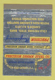 Matchbook Cover - Precision Drawn Steel Camden NJ 40 Strike