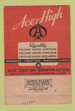 Matchbook Cover - Ace Carton Corporation Chicago IL 40 Strike