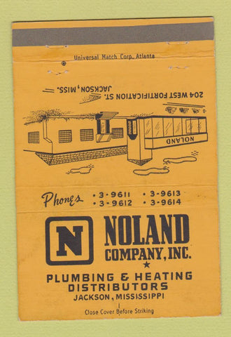 Matchbook Cover - Noland Company Plumbing Heating Supply Jackson MS 40 Strike