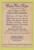 Matchbook Cover - Union Wire Ropes Minneapolis MN 40 Strike
