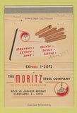 Matchbook Cover - Moritz Steel Company Cleveland OH WEAR 40 Strike