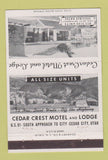 Matchbook Cover - Cedar Crest Motel Lodge Cedar City UT  40 Strike