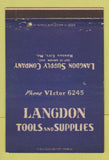 Matchbook Cover - Langdon Supply Company Kansas City MO 40 Strike