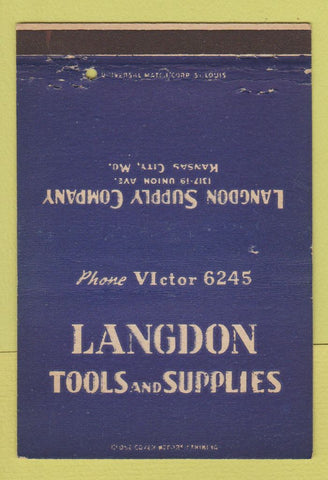 Matchbook Cover - Langdon Supply Company Kansas City MO 40 Strike