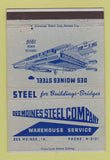 Matchbook Cover - Des Moines Steel Company Des Moines IA 40 Strike